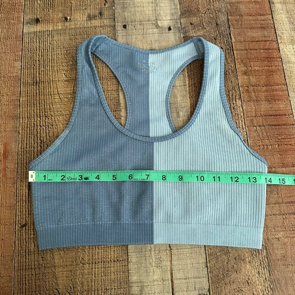 Body Cotton on Two Tone Recycled Plastic Sports Bra Blue Light Blue - Picture 2 of 7